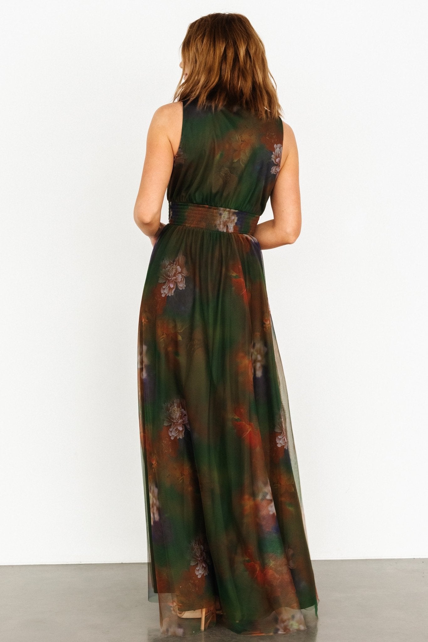 Kamila Tulle Maxi Dress | Olive Multi Floral - Baltic Born