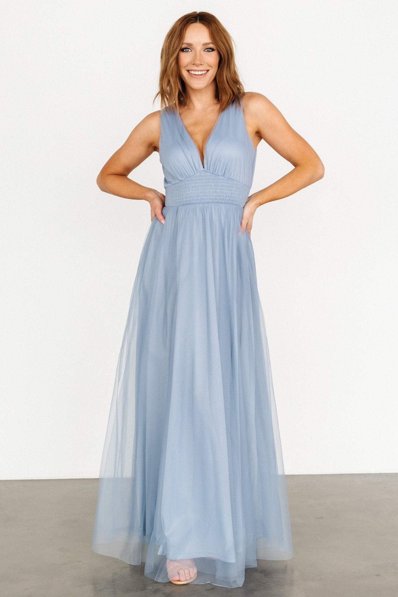 Kamila Tulle Maxi Dress | Whisper Blue - Baltic Born