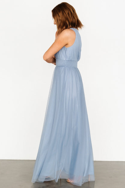 Kamila Tulle Maxi Dress | Whisper Blue - Baltic Born