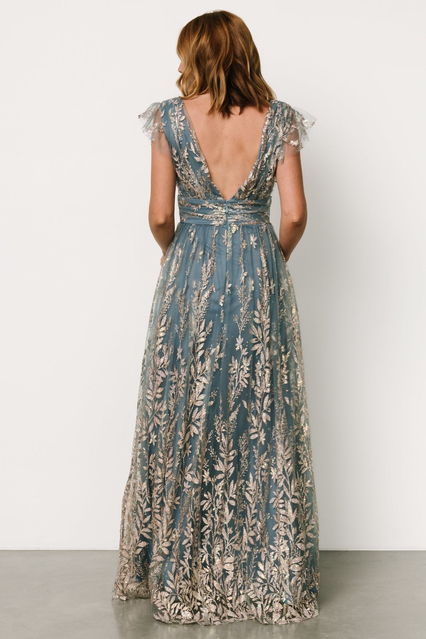 Karina Shimmer Gown | Blue + Rose Gold - Baltic Born