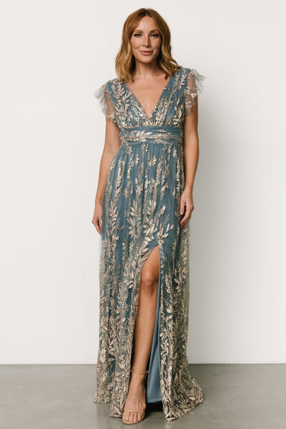 Karina Shimmer Gown | Blue + Rose Gold - Baltic Born