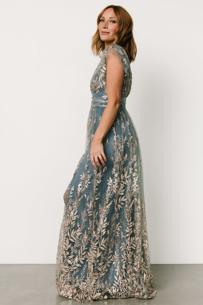 Karina Shimmer Gown | Blue + Rose Gold - Baltic Born