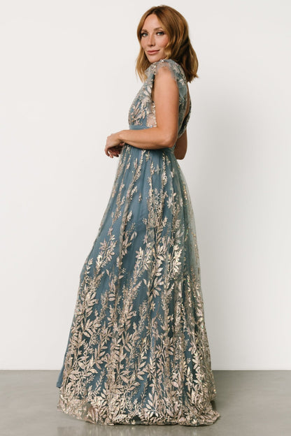 Karina Shimmer Gown | Blue + Rose Gold - Baltic Born