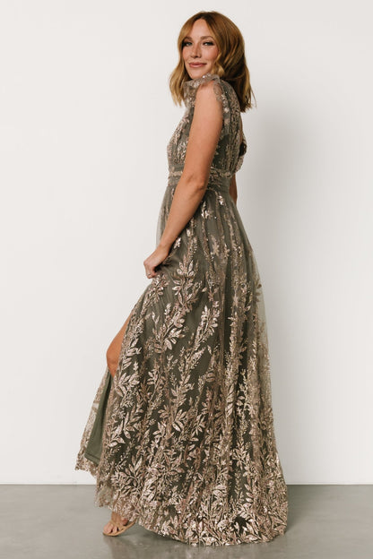 Karina Shimmer Gown | Eucalyptus + Rose Gold - Baltic Born