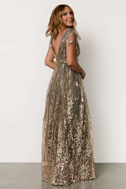 Karina Shimmer Gown | Eucalyptus + Rose Gold - Baltic Born