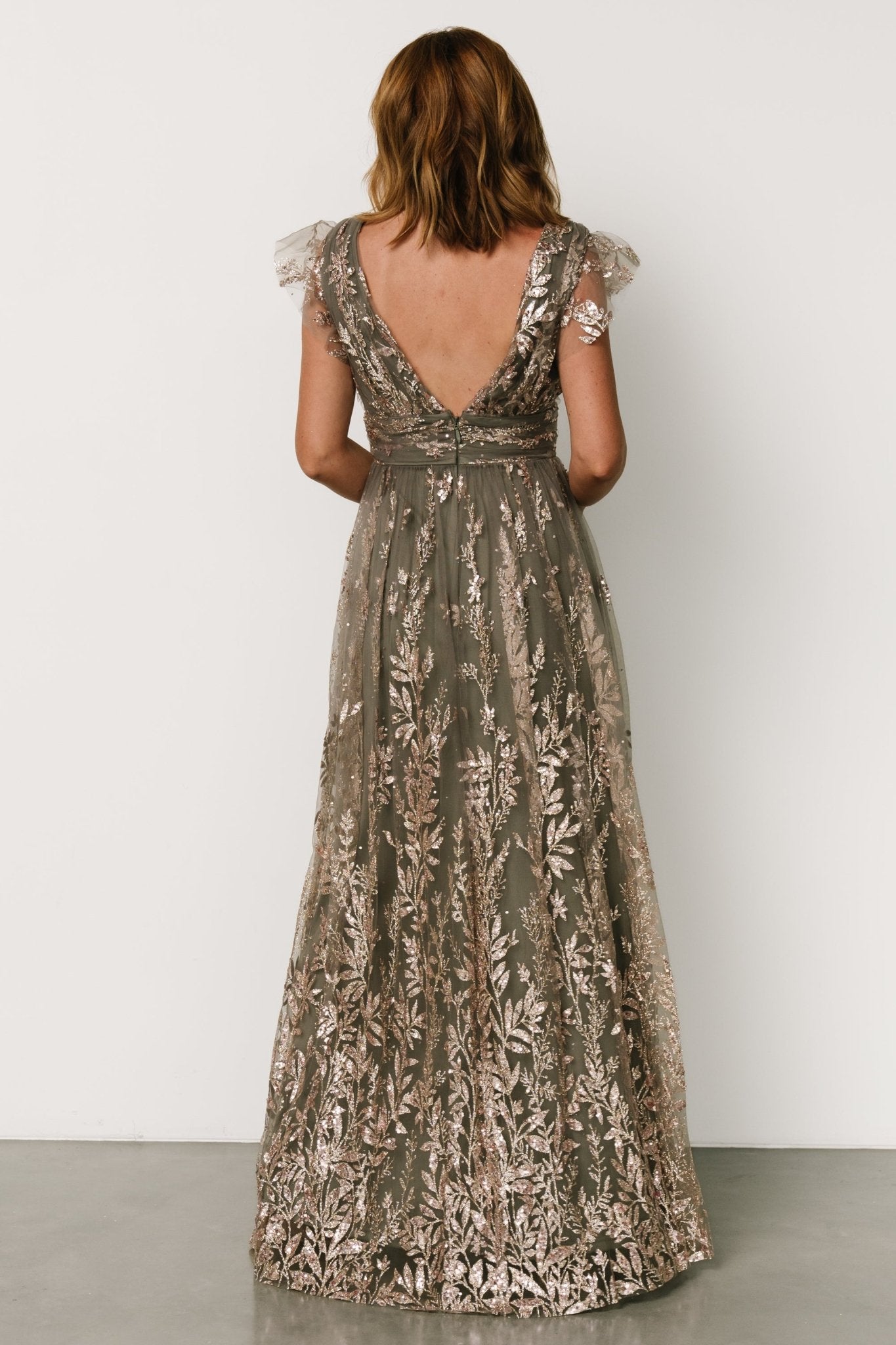 Karina Shimmer Gown | Eucalyptus + Rose Gold - Baltic Born