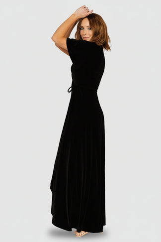 Timeless London Burgundy Floral Wrap Katelyn Dress