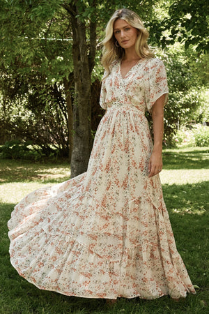 cream cotton maxi dress Baltic Born Womens Katherine Maxi Dress | Cream + Rust Floral
