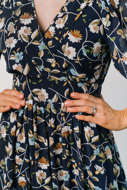 Katherine Maxi Dress | Dark Blue Floral - Baltic Born