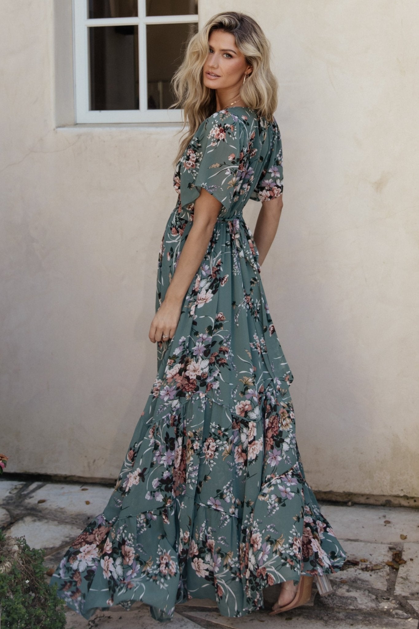 Katherine Maxi Dress | Dusty Green Floral - Baltic Born