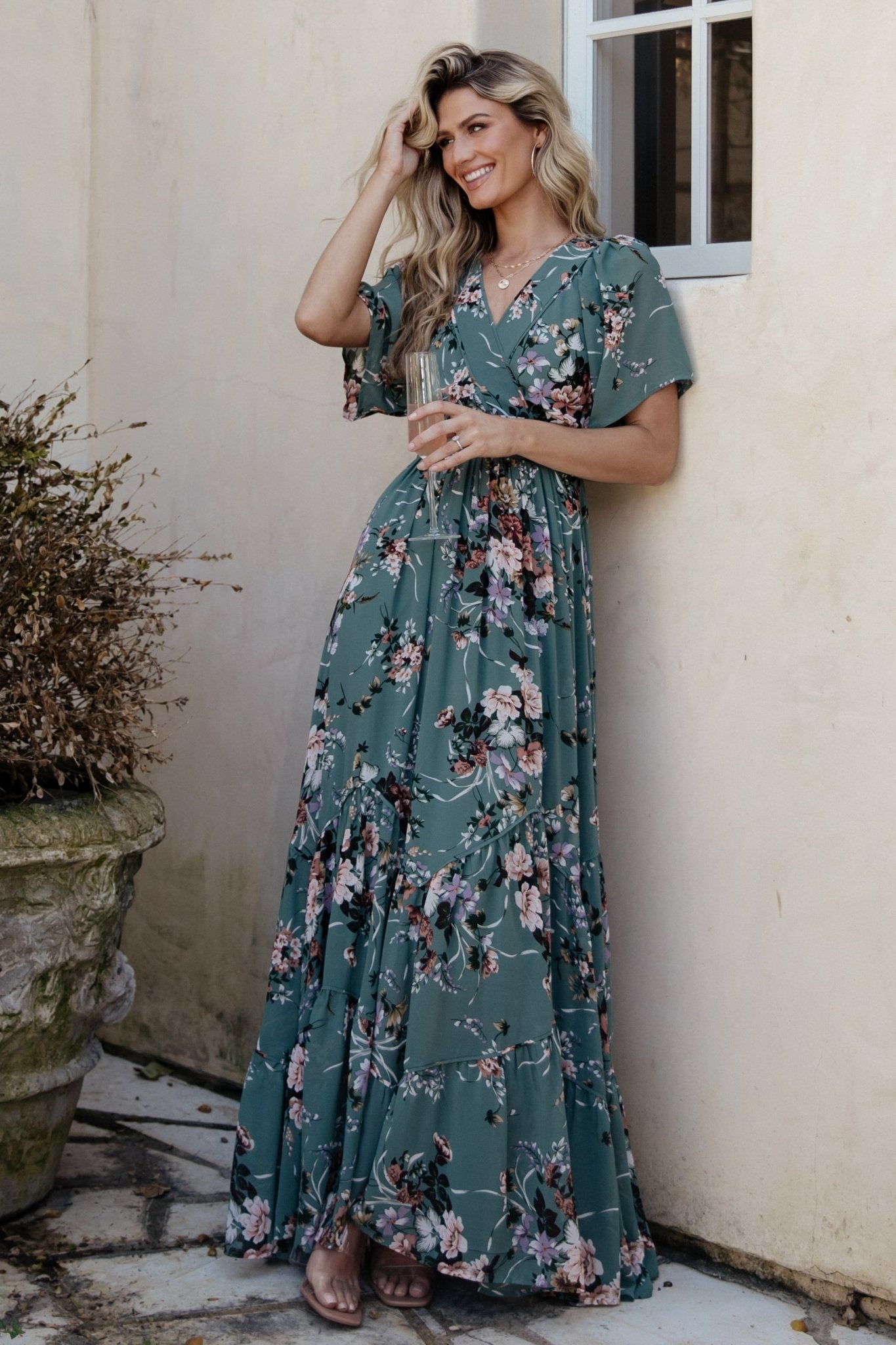 Katherine Maxi Dress | Dusty Green Floral - Baltic Born