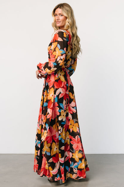 Katinka Wrap Maxi Dress | Tropical Night Floral - Baltic Born