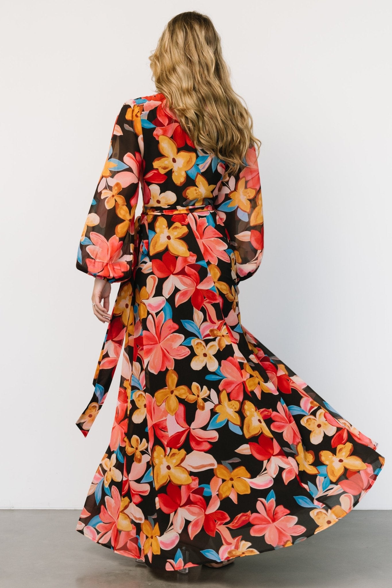 Katinka Wrap Maxi Dress | Tropical Night Floral - Baltic Born