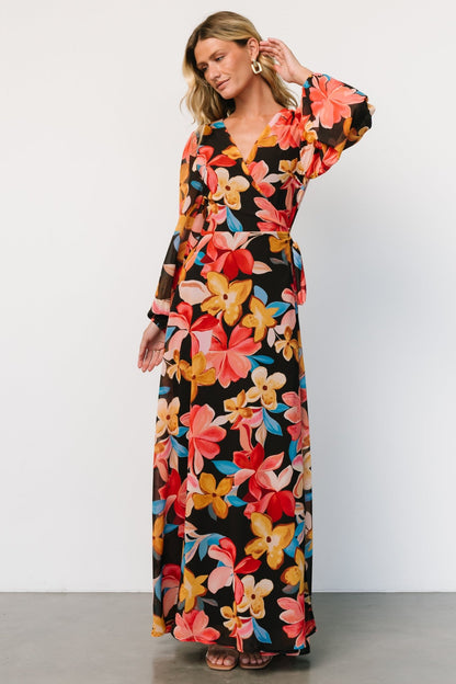 Katinka Wrap Maxi Dress | Tropical Night Floral - Baltic Born