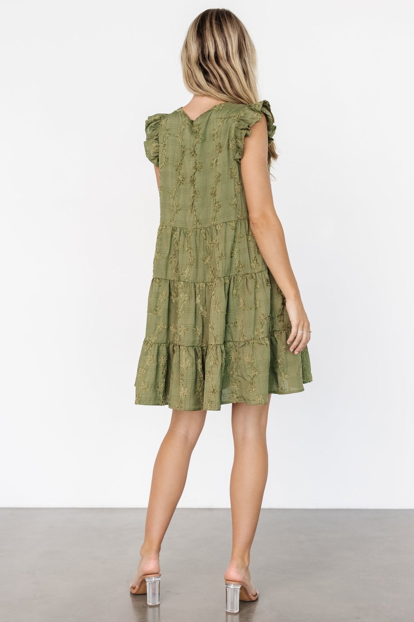 Kayla Button Up Short Dress | Olive - Baltic Born