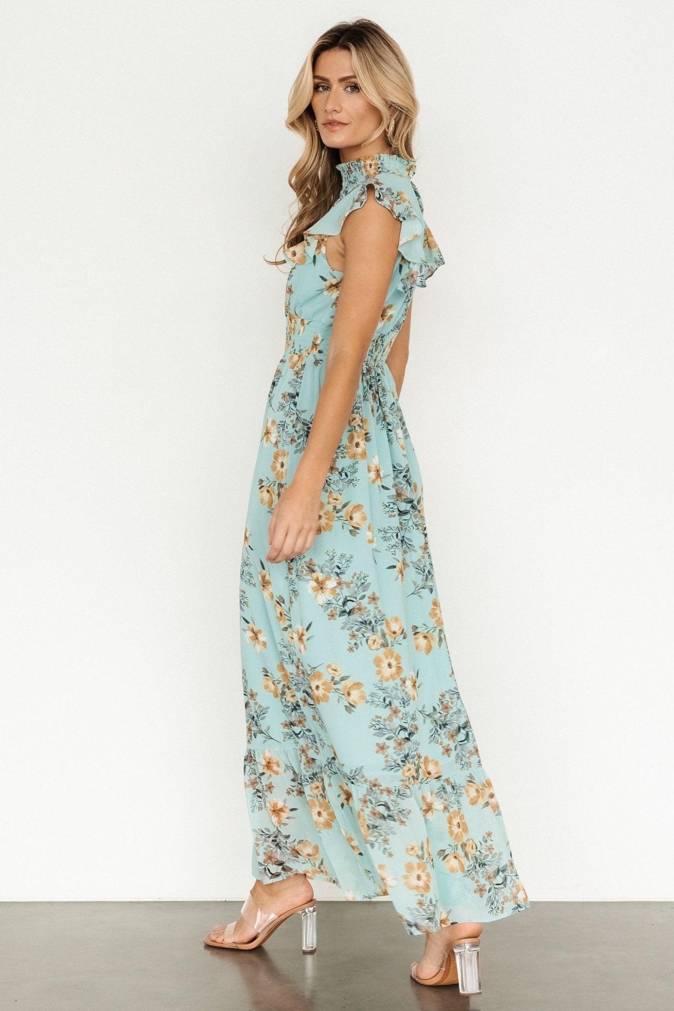 Kearny Ruffle Maxi Dress | Mint Floral - Baltic Born