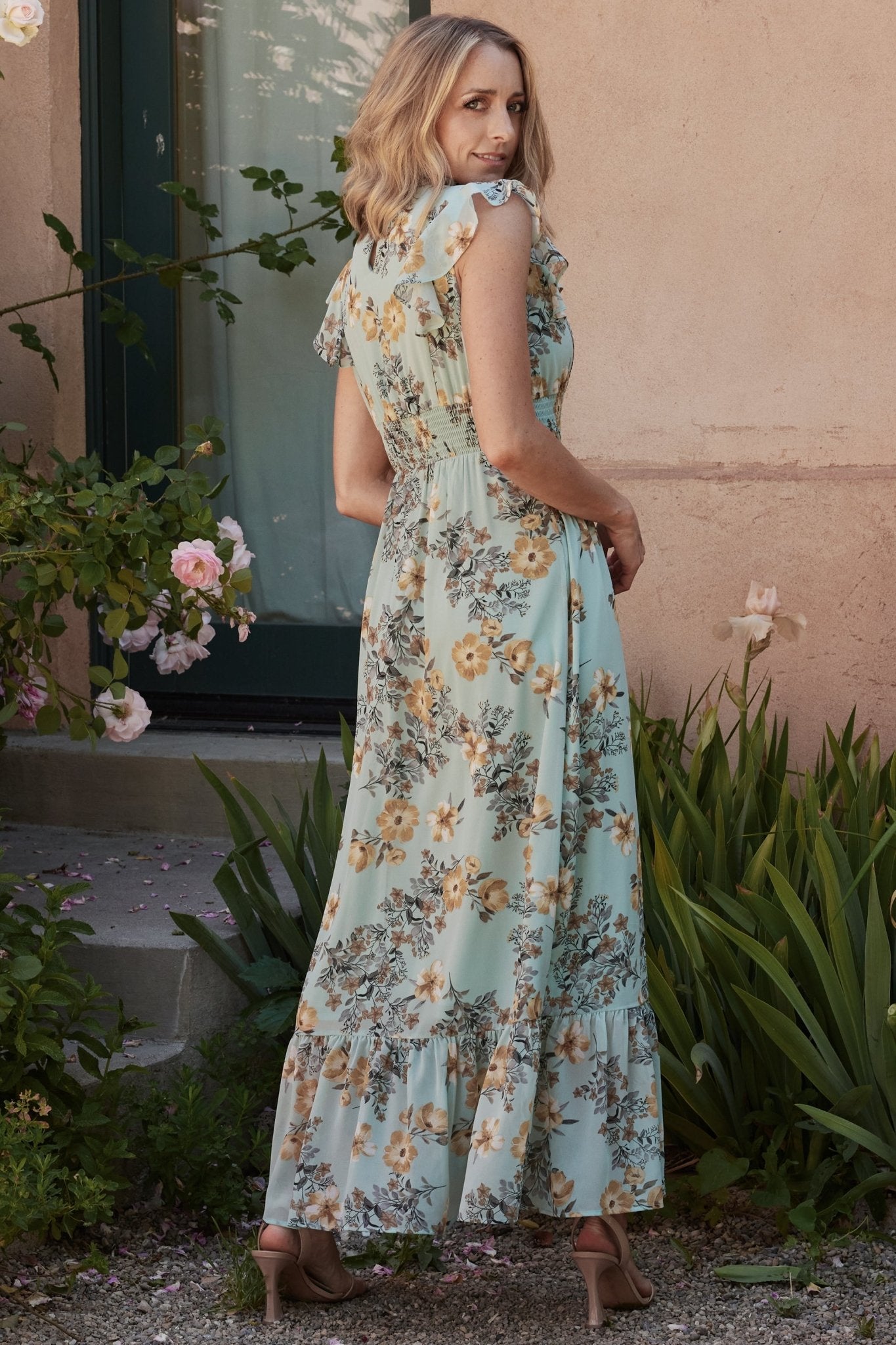 Kearny Ruffle Maxi Dress | Mint Floral - Baltic Born