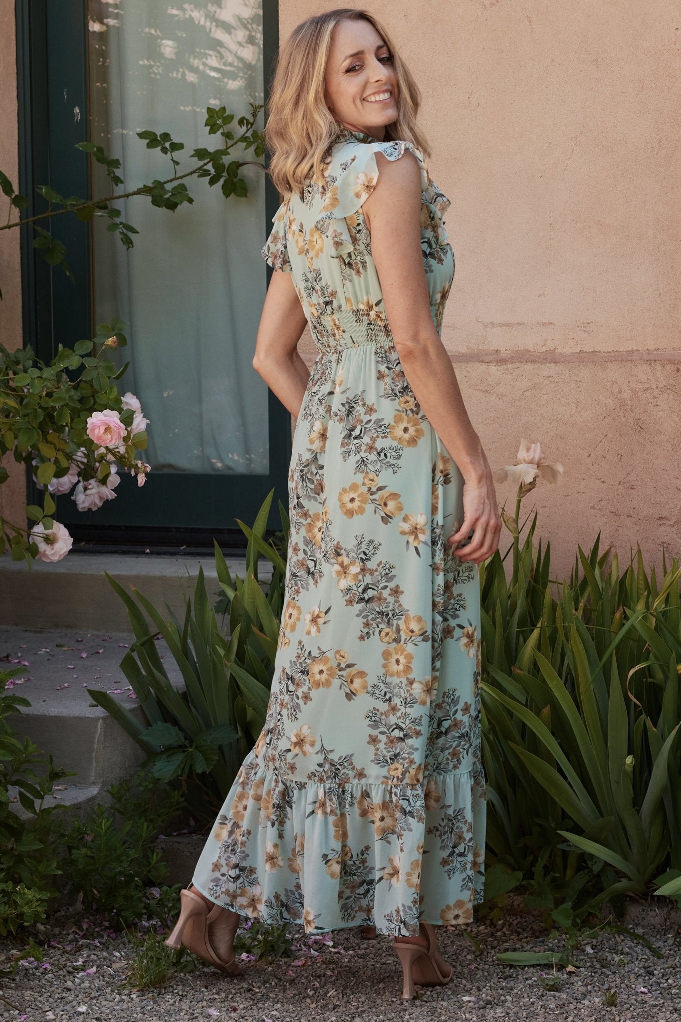 Kearny Ruffle Maxi Dress | Mint Floral - Baltic Born