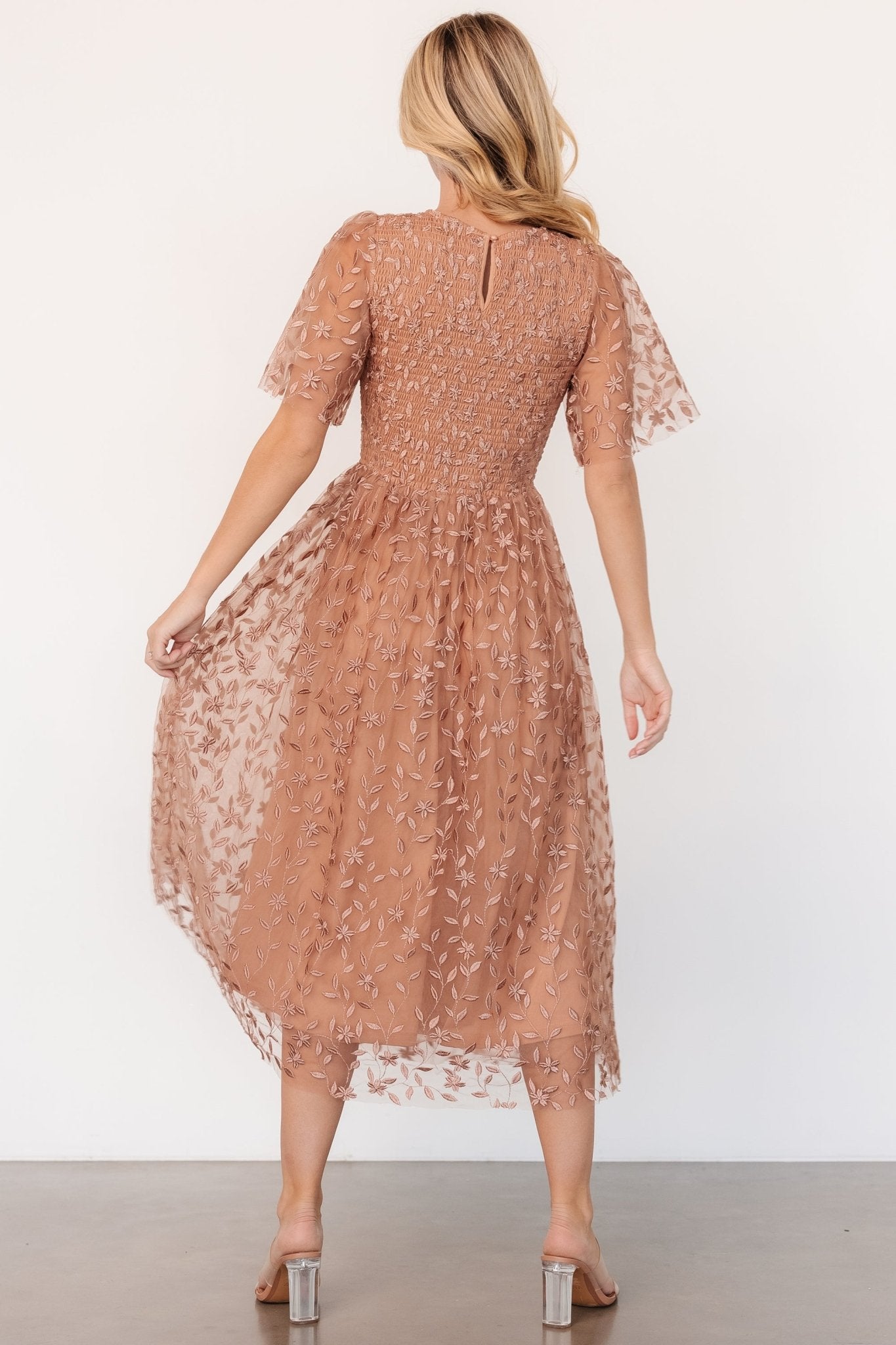 Kendra Embroidered Dress | Nude Rose - Baltic Born