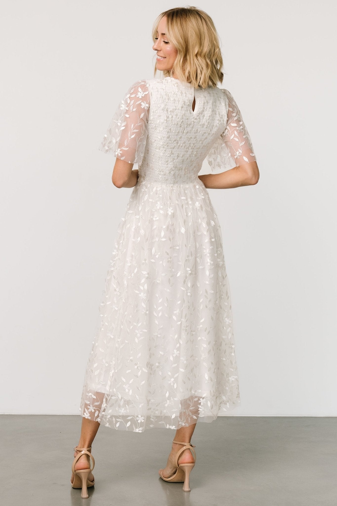 Kendra Embroidered Dress | White - Baltic Born