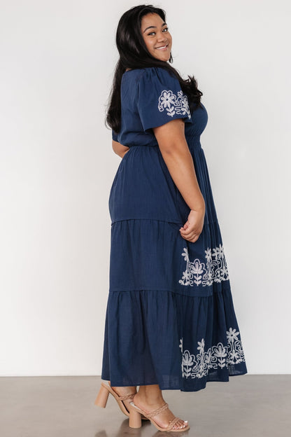 Kennedy Embroidered Maxi Dress | Blue - Baltic Born