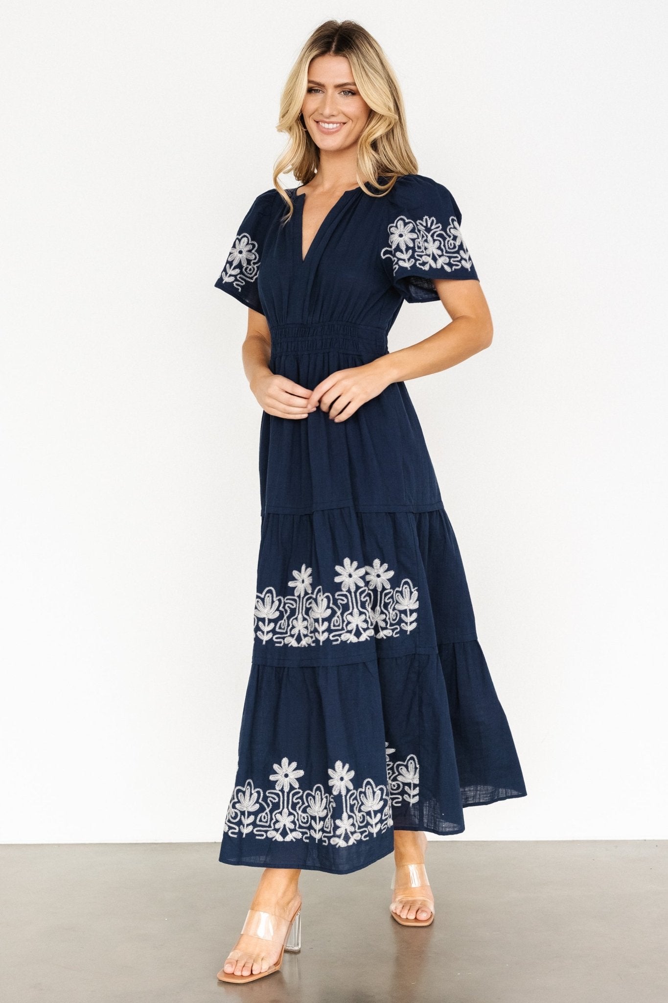 Kennedy Embroidered Maxi Dress | Blue - Baltic Born