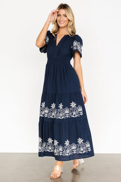 Kennedy Embroidered Maxi Dress | Blue - Baltic Born