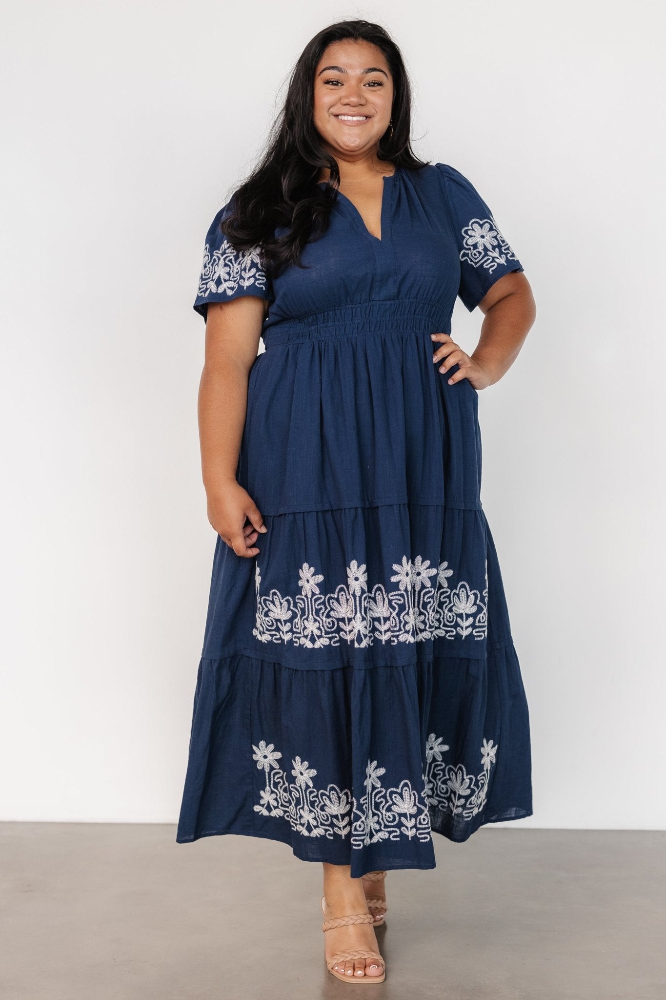 Kennedy Embroidered Maxi Dress | Blue - Baltic Born