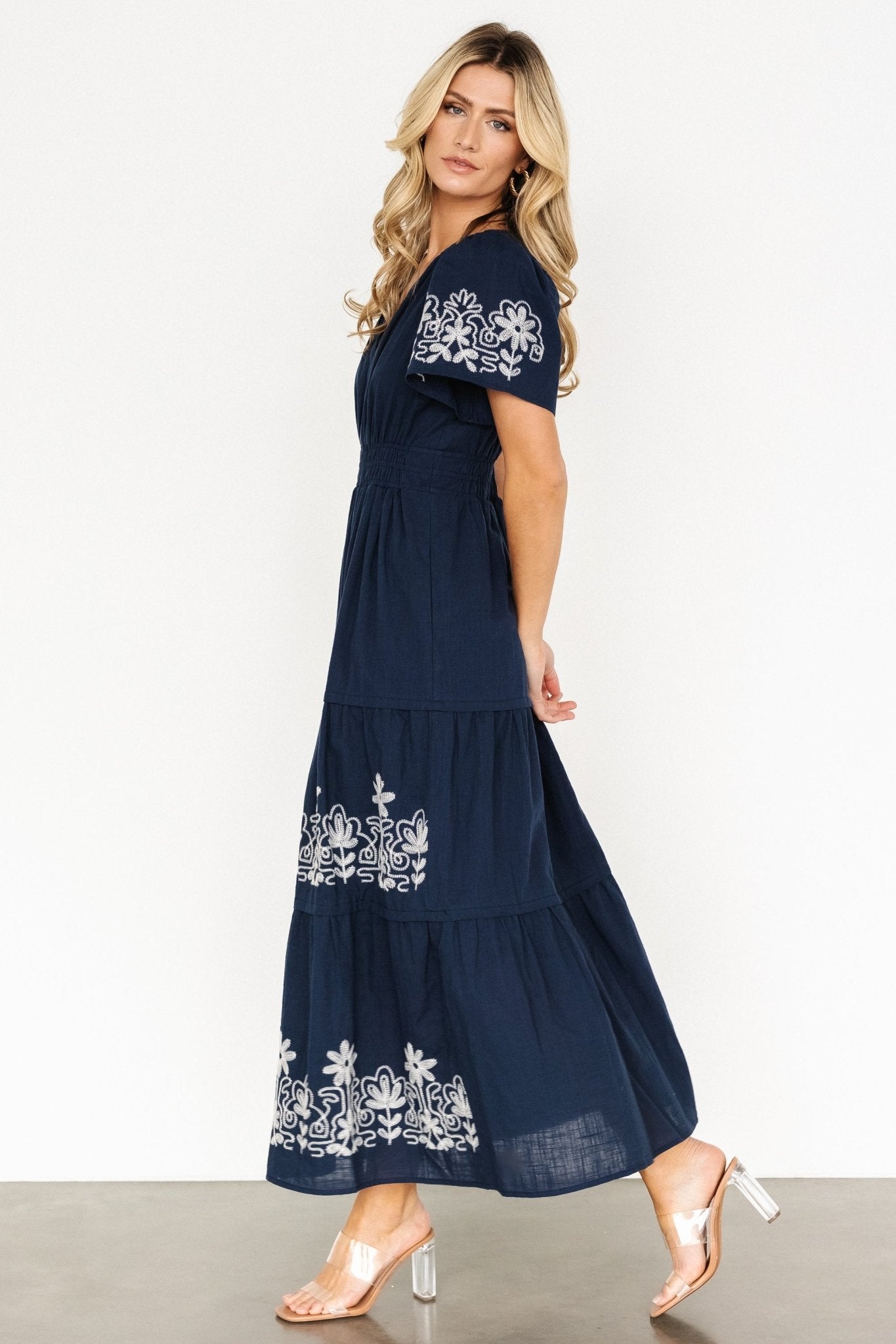 Kennedy Embroidered Maxi Dress | Blue - Baltic Born