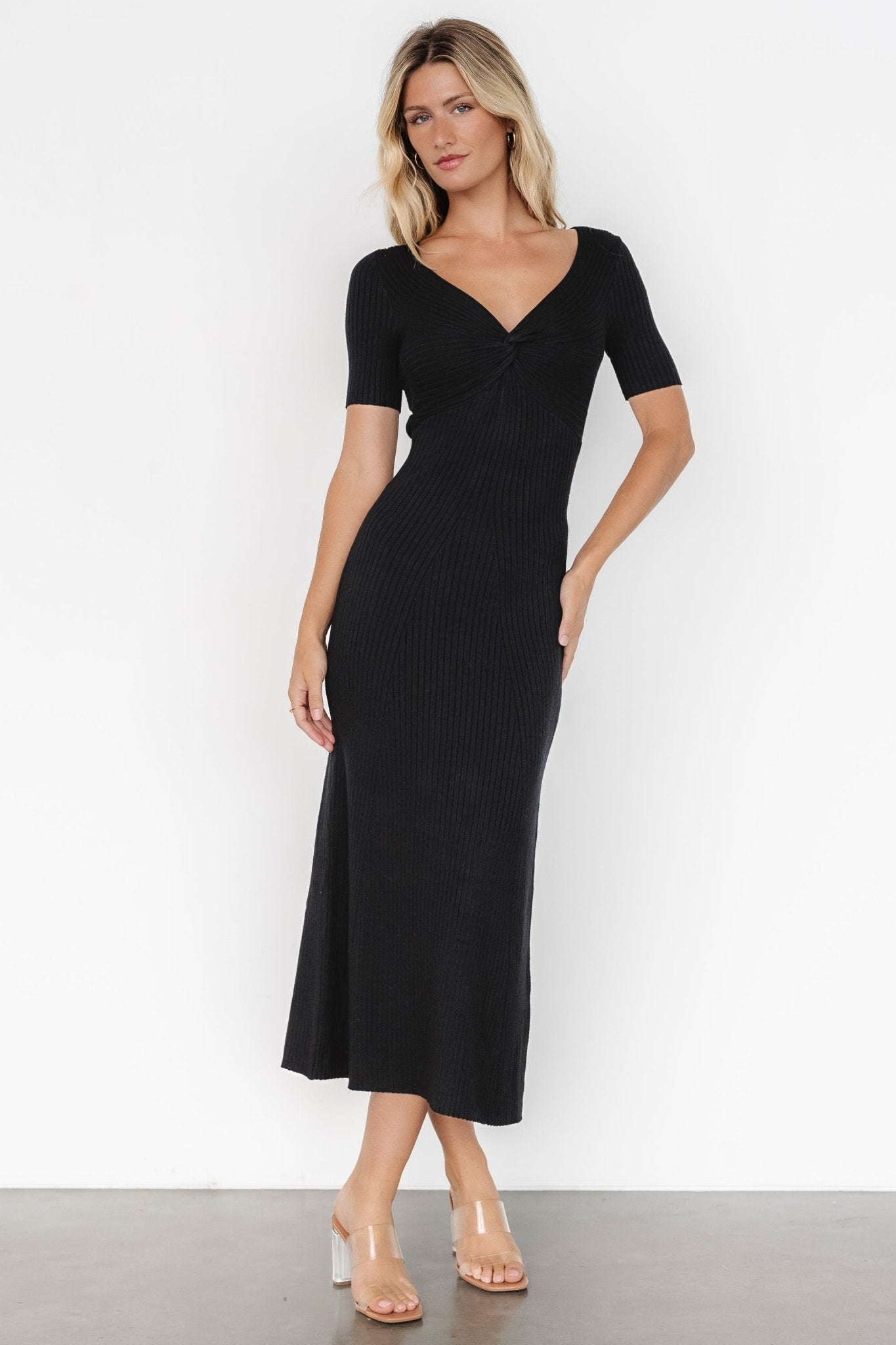 Keren Ribbed Maxi Dress | Black - Baltic Born