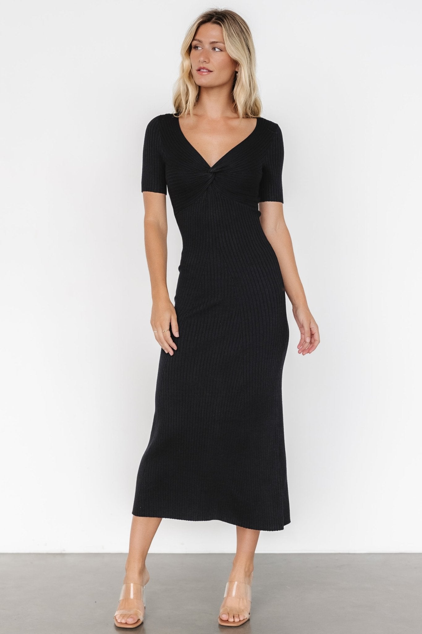 Keren Ribbed Maxi Dress | Black - Baltic Born