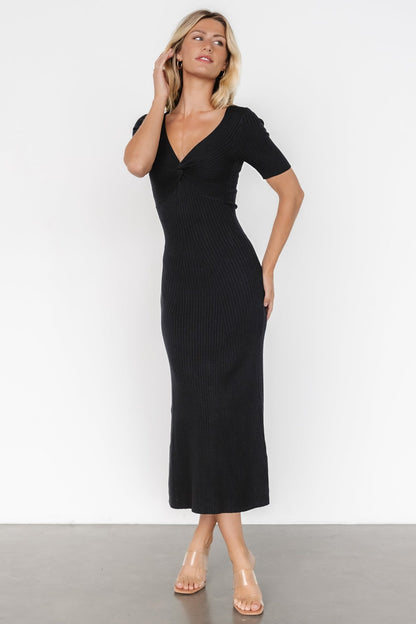 Keren Ribbed Maxi Dress | Black - Baltic Born