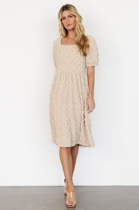 Keri Gathered Dress | Light Taupe - Baltic Born