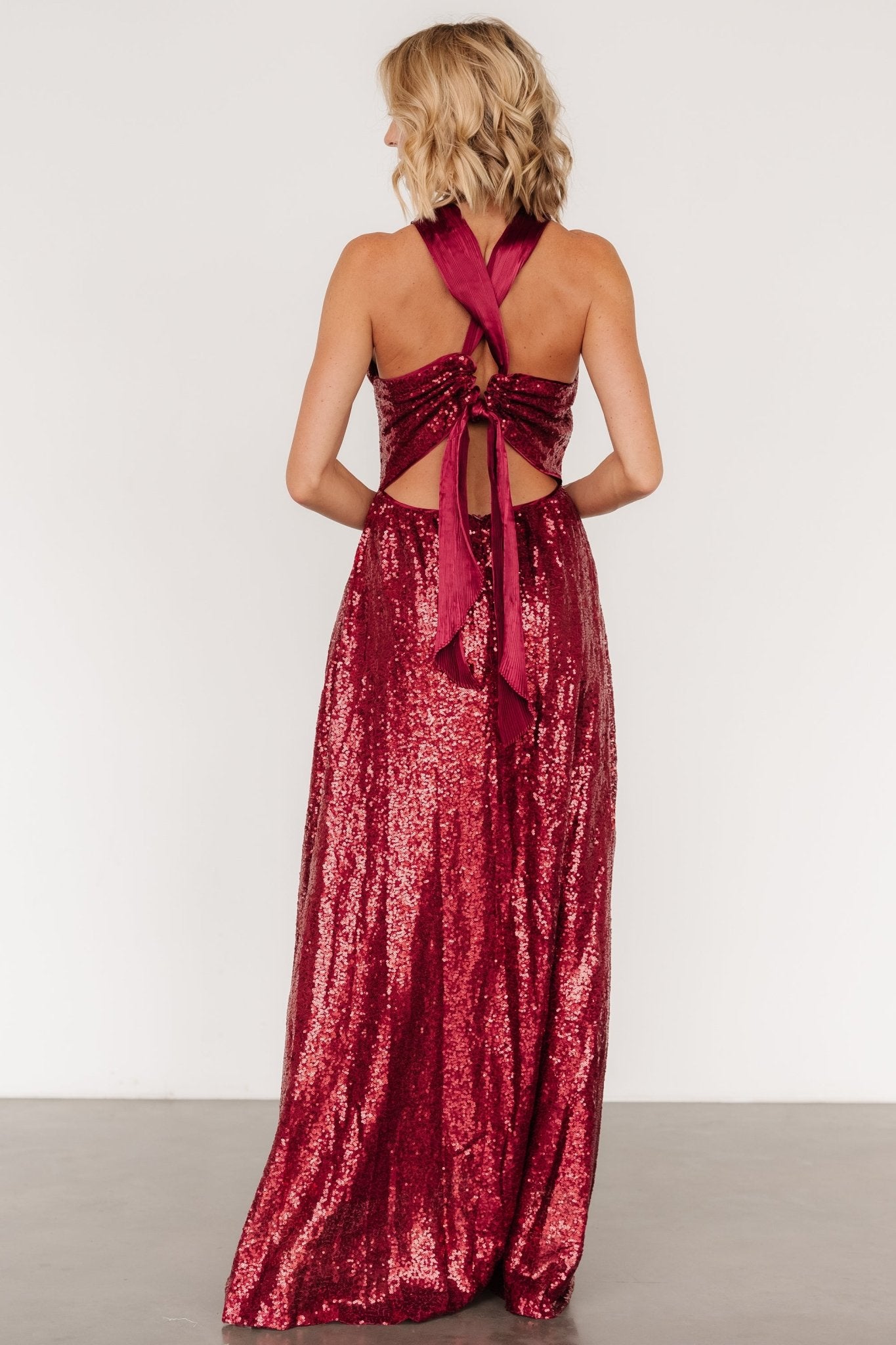 Khai Sequin Maxi Dress | Burgundy - Baltic Born