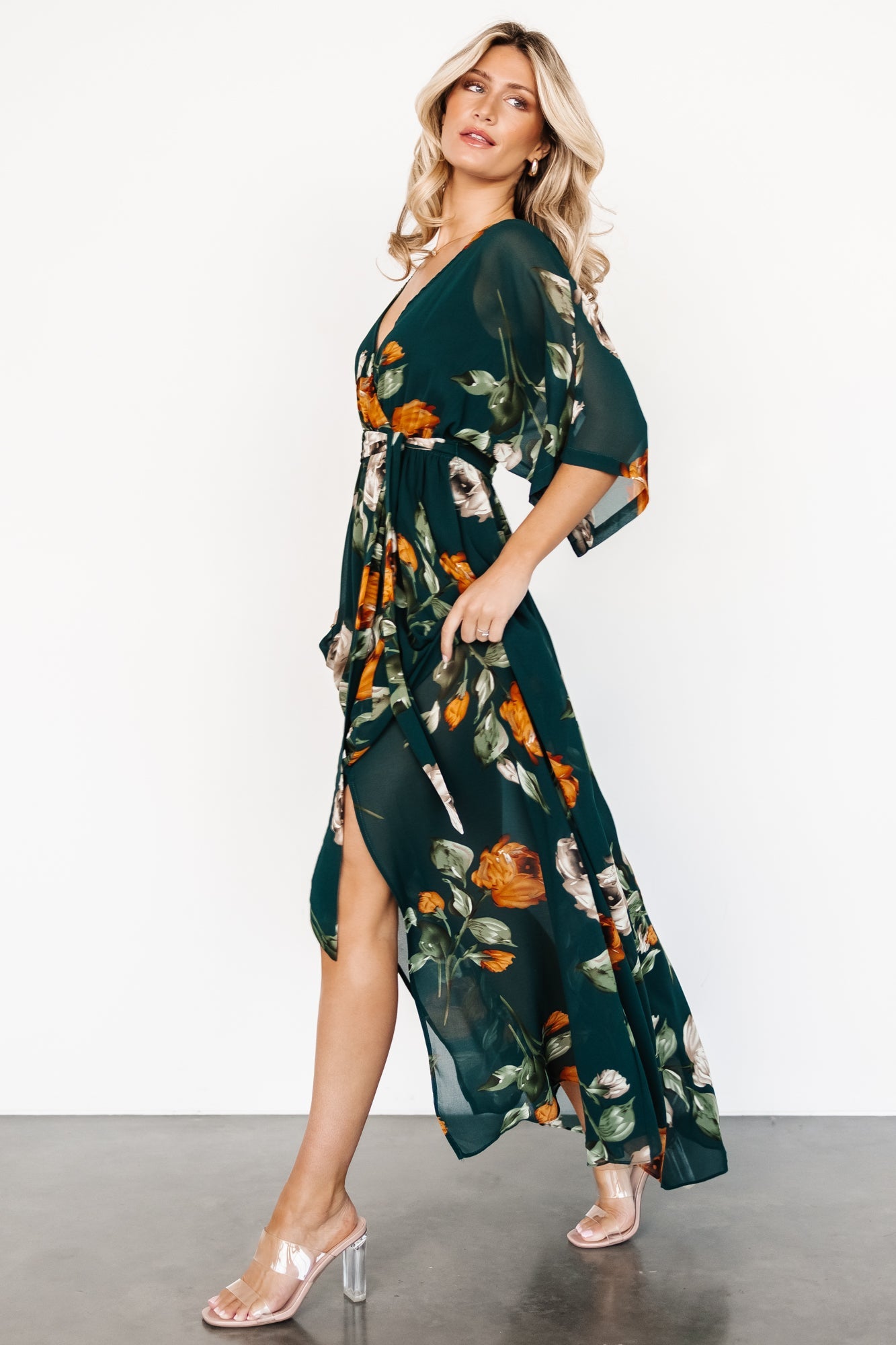 Kia Kimono Maxi Dress | Deep Topaz Floral - Baltic Born