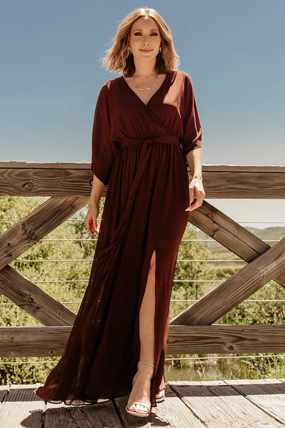 Kia Kimono Maxi Dress | Mahogany - Baltic Born