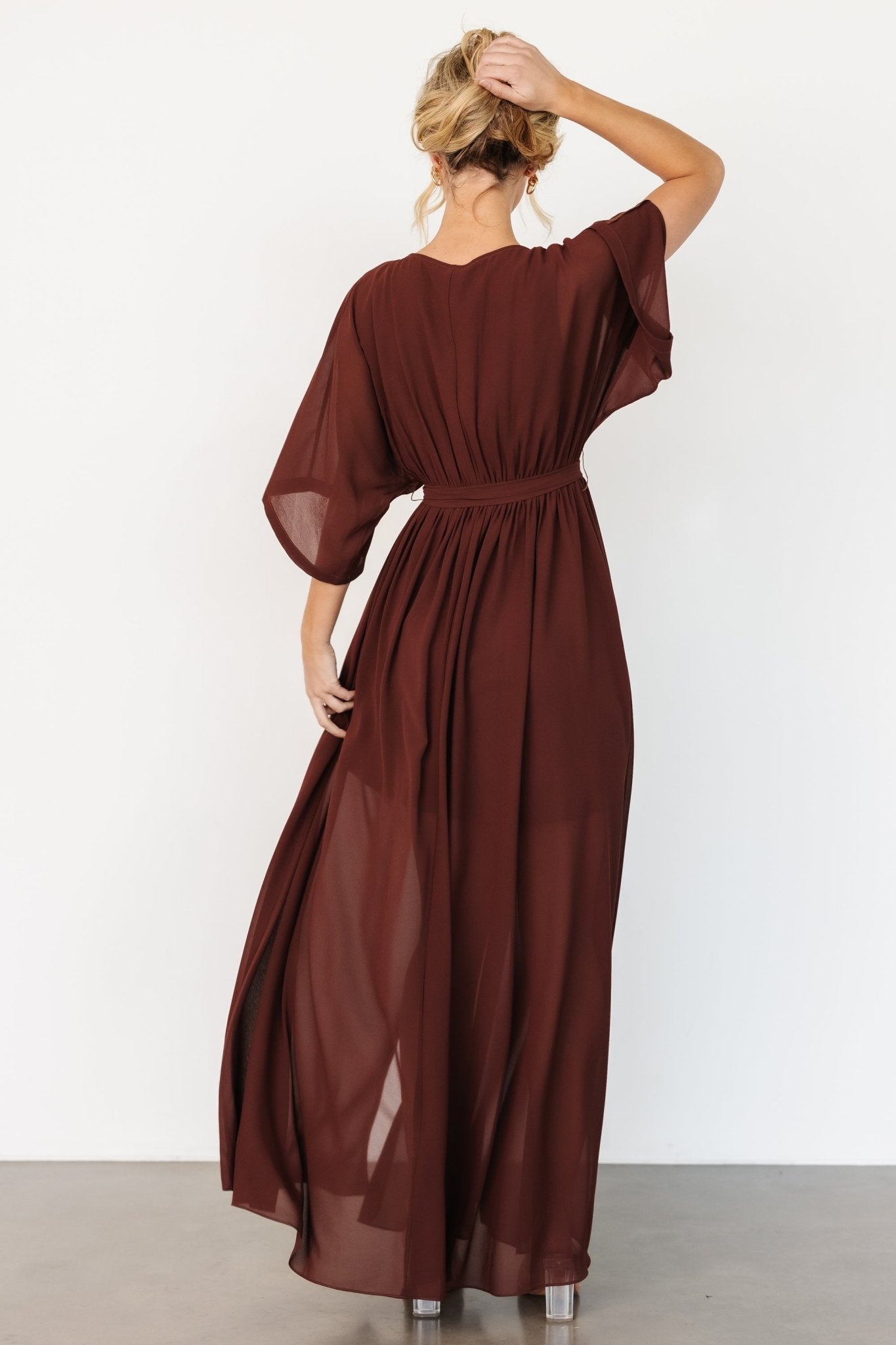 Kia Kimono Maxi Dress | Mahogany - Baltic Born