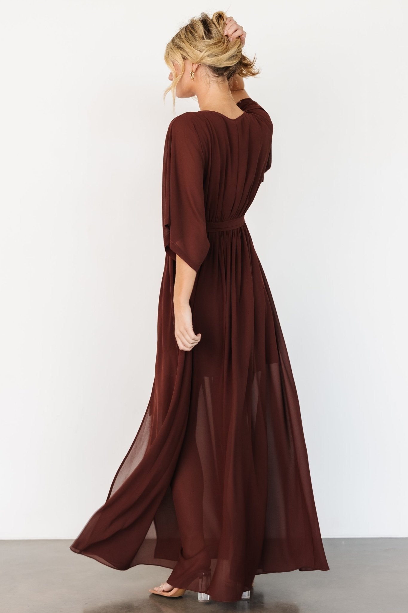 Kia Kimono Maxi Dress | Mahogany - Baltic Born