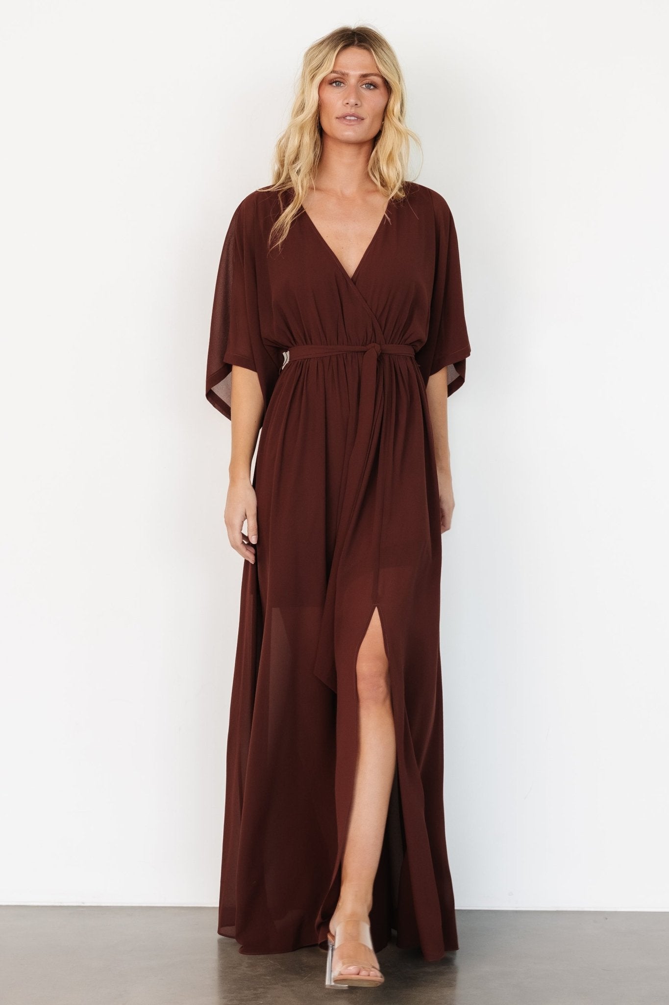 Kia Kimono Maxi Dress | Mahogany - Baltic Born