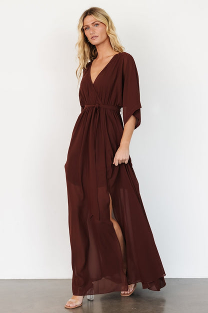 Kia Kimono Maxi Dress | Mahogany - Baltic Born