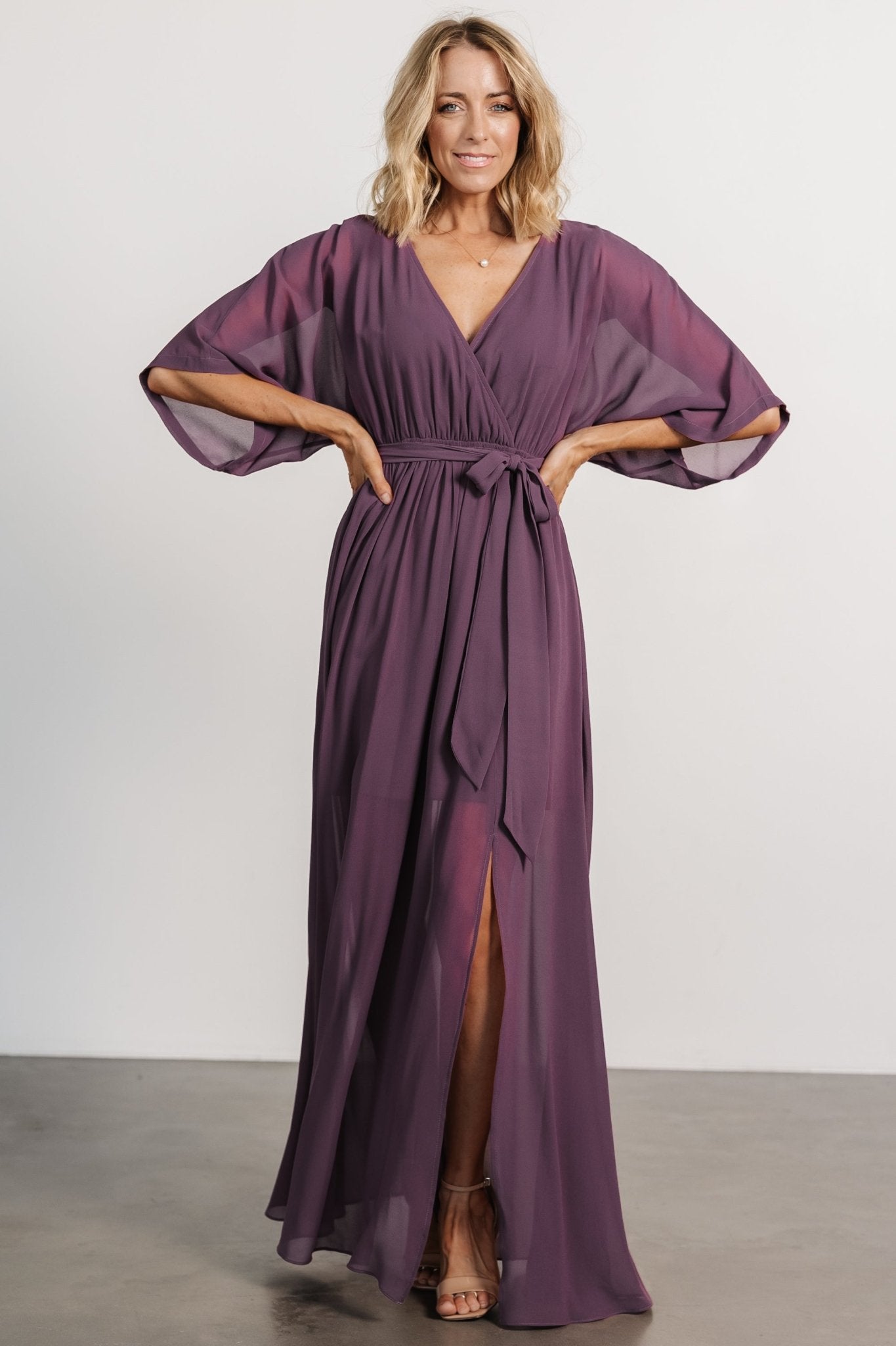 Kia Kimono Maxi Dress | Vintage Plum - Baltic Born