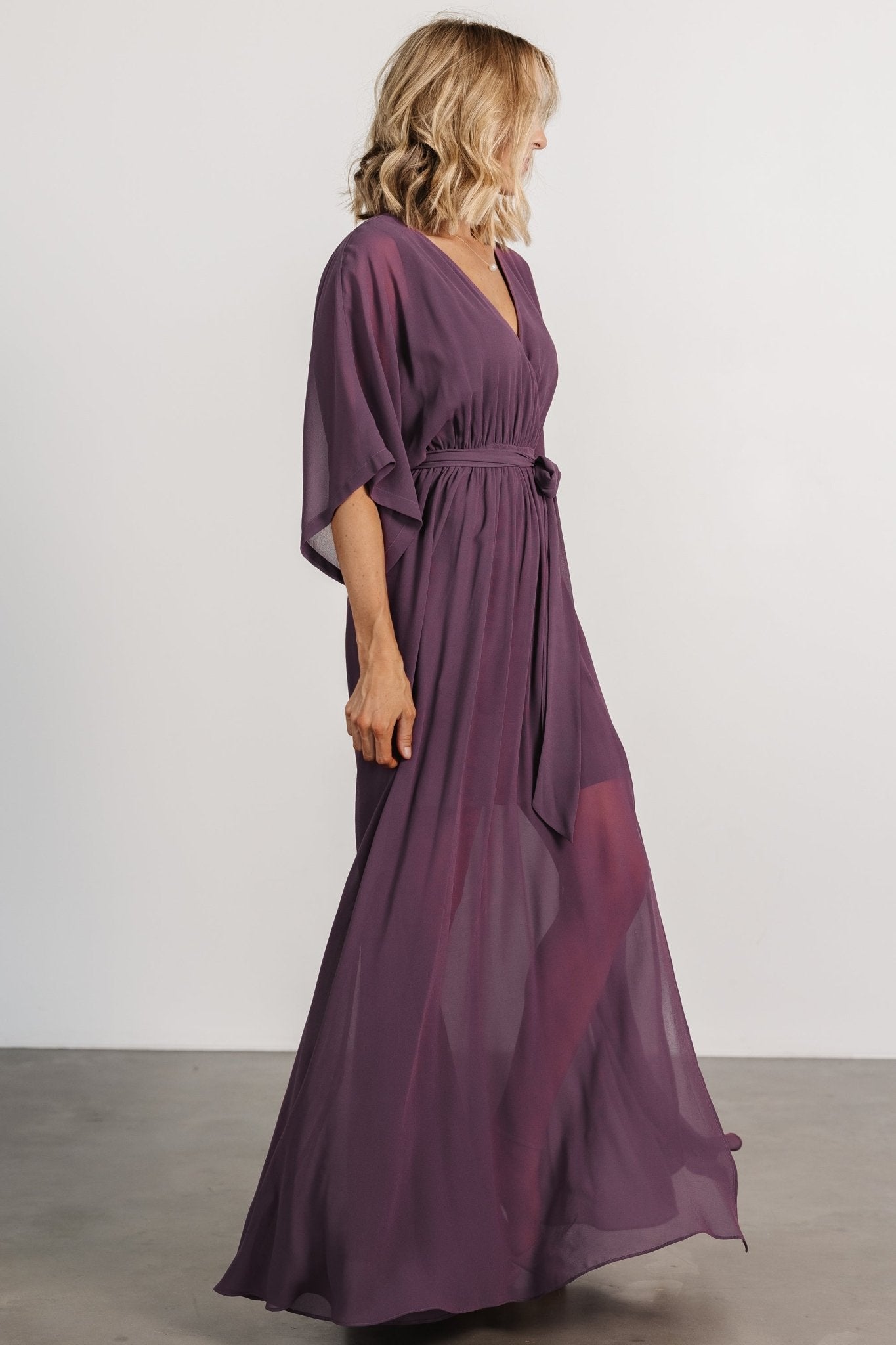 Baltic Born Womens Kia Kimono Maxi Dress | Vintage Plum | Size: XXL Baltic Born Womens Kia Kimono Maxi Dress | Vintage Plum | Size: XXL