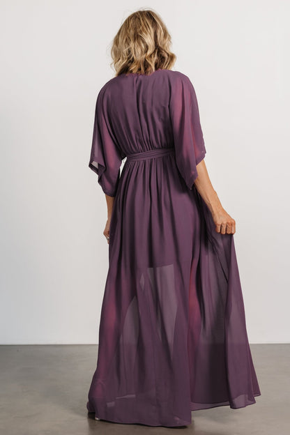 Kia Kimono Maxi Dress | Vintage Plum - Baltic Born