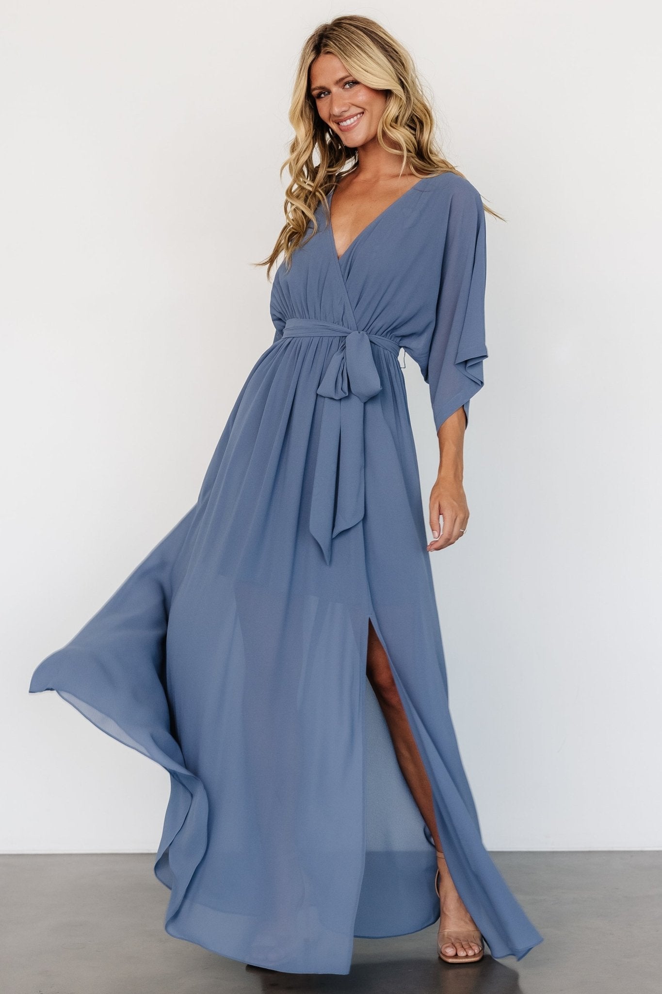 Kia Kimono Maxi Dress | Whisper Blue - Baltic Born