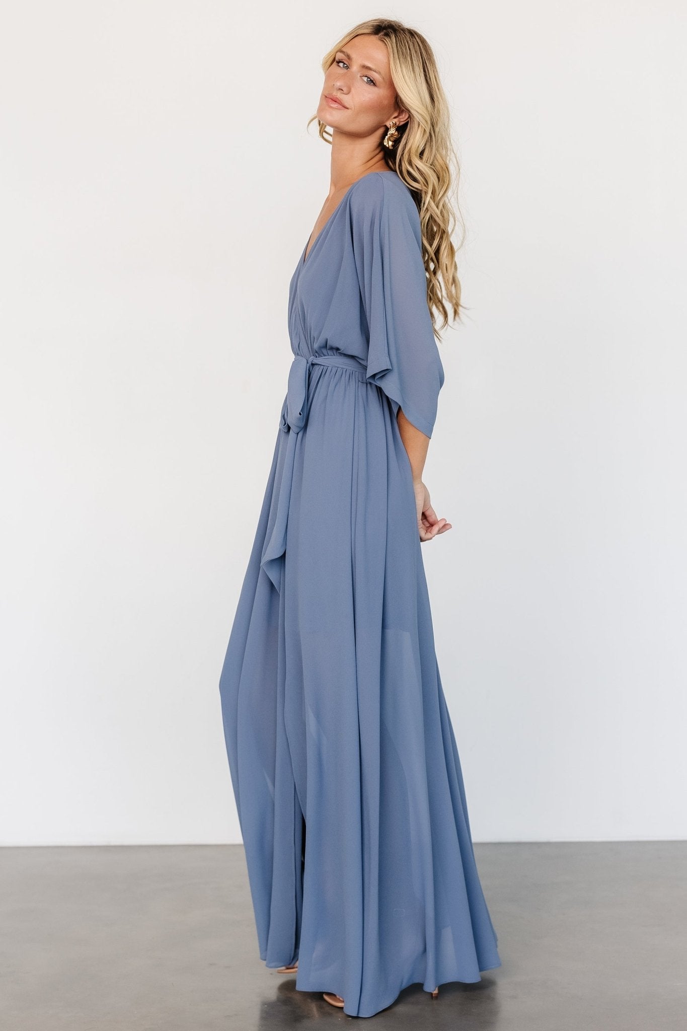 Kioto Strapless Organza Trim Maxi Dress Blush main image 1