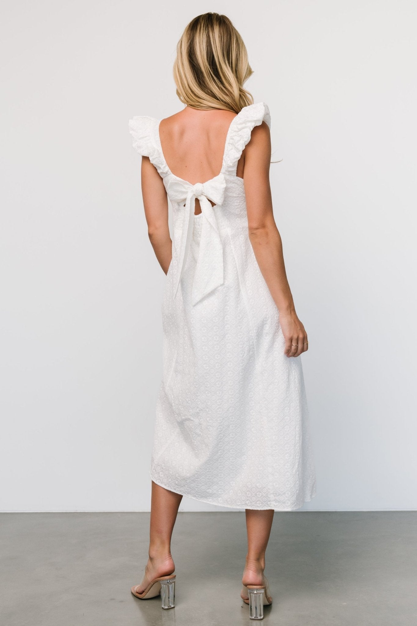 Kiara Eyelet Midi Dress | Off White - Baltic Born