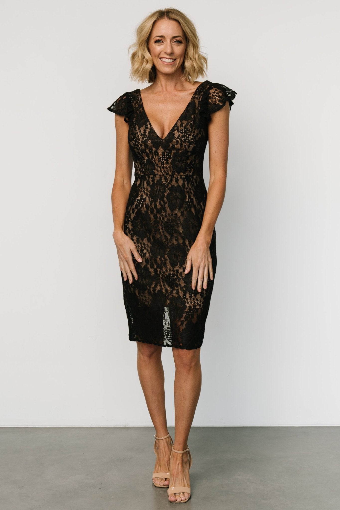 Kimber Lace Dress | Black + Nude - Baltic Born