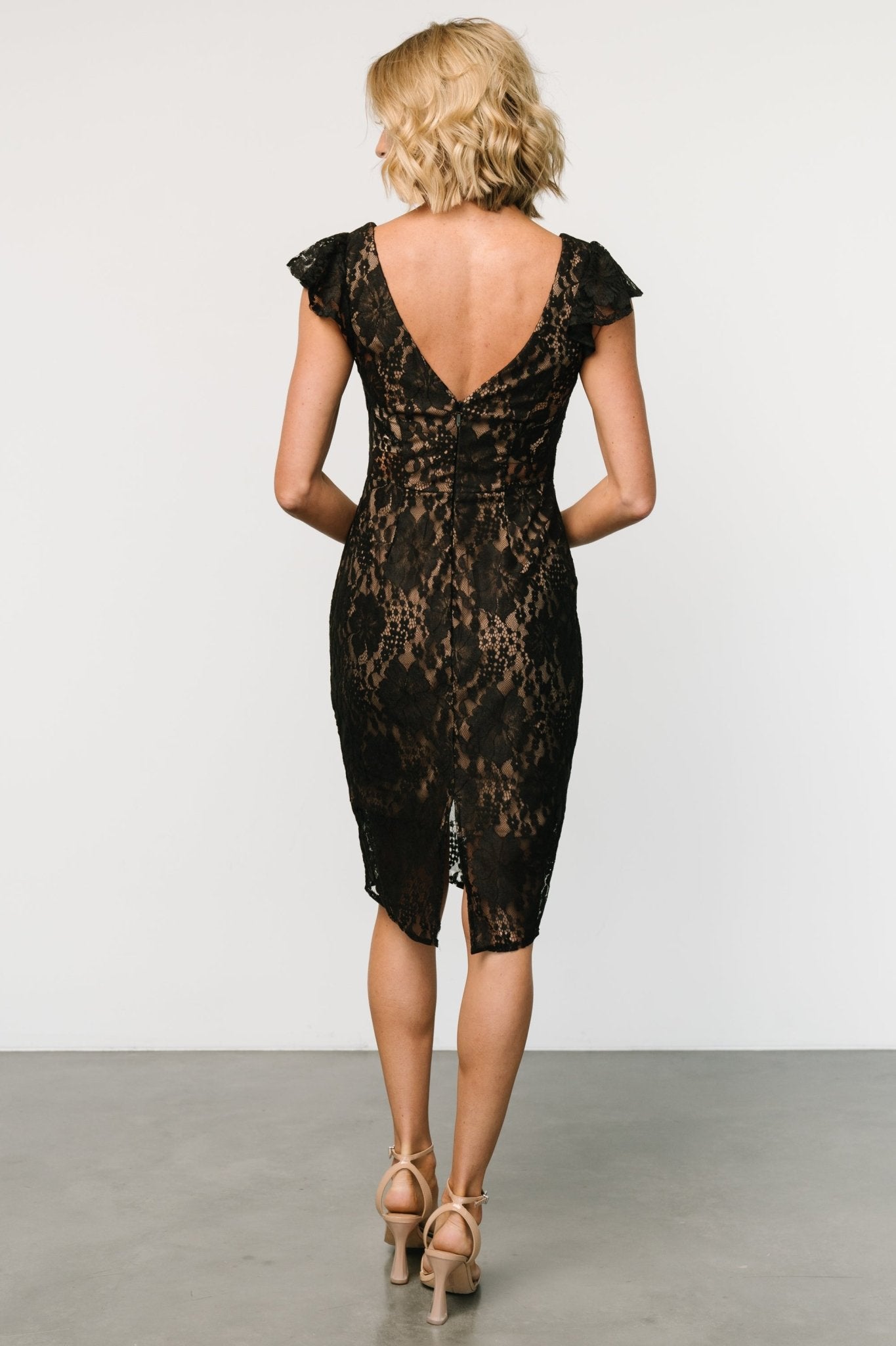 Kimber Lace Dress | Black + Nude - Baltic Born