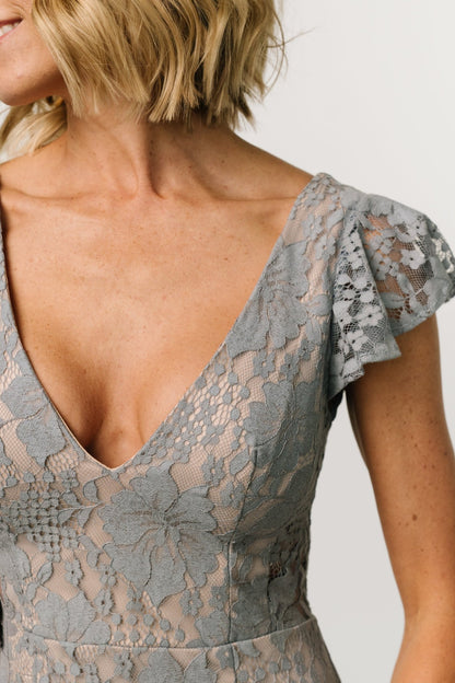 Kimber Lace Dress | Dusty Slate - Baltic Born