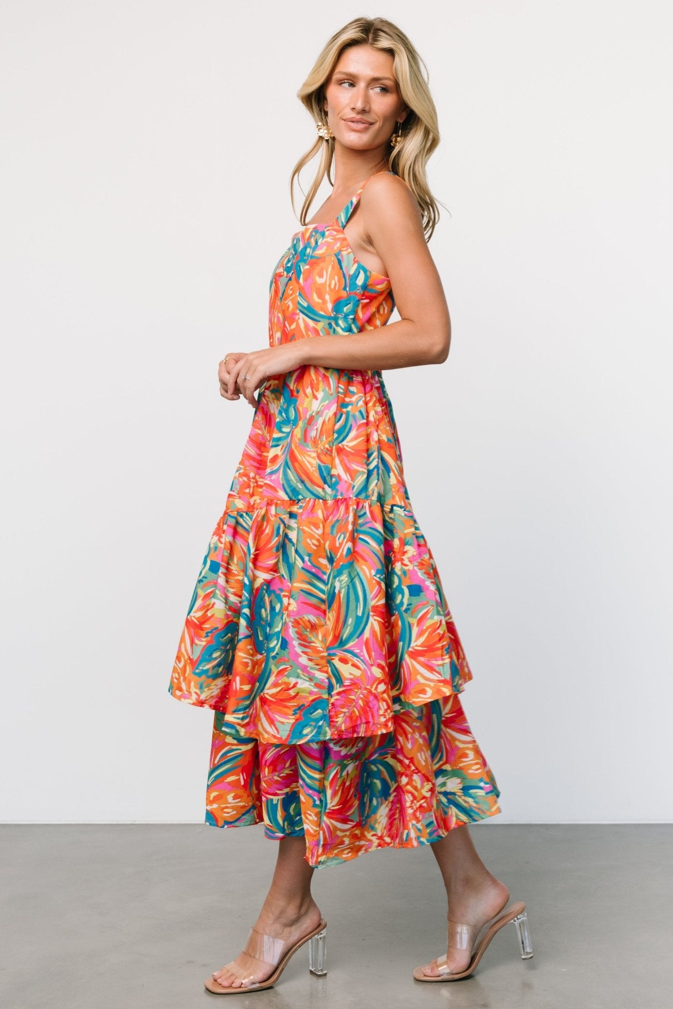 Kitts Tiered Dress | Tropical Print - Baltic Born